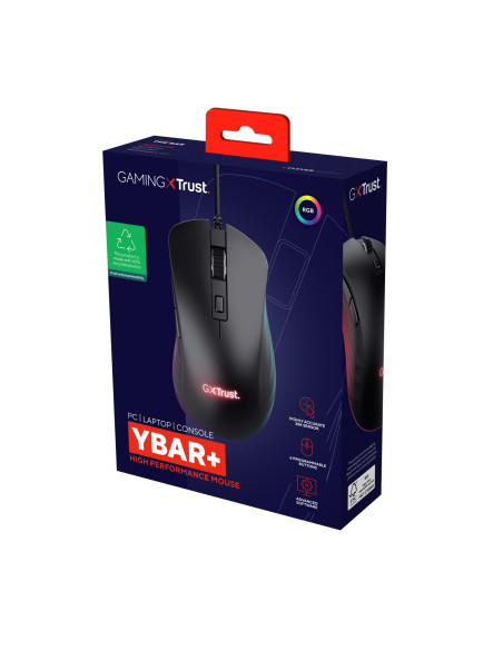 MOUSE USB OPTICAL GAMING/GXT924 YBAR+ BLACK 24890 TRUST