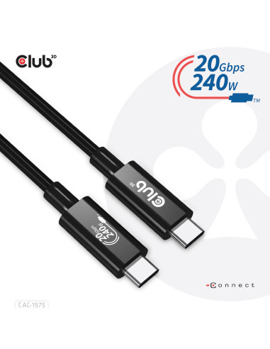 CABLE USB-C TO USB-C 2M/M/M CAC-1575 CLUB3D