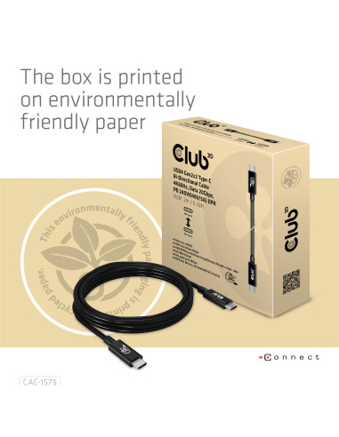 CABLE USB-C TO USB-C 2M/M/M CAC-1575 CLUB3D