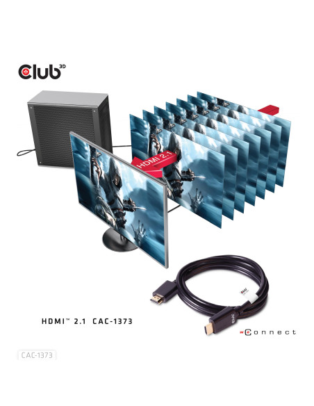 CABLE HDMI TO HDMI 3M/M/M CAC-1373 CLUB3D