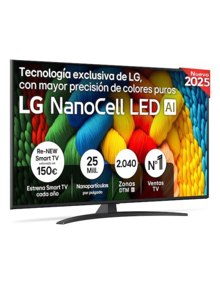 TV Set, LG, 55 ", 4K Ultra HD, 3840 x 2160 pixels, Flat, 16:9, NanoCell, 55NANO81A6A