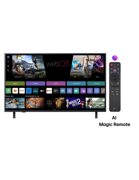 TV Set, LG, 50", 4K/Smart, 3840x2160, Wireless LAN, Bluetooth, webOS, Black, 50QNED82A3B