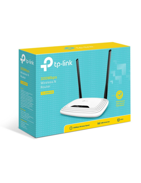 Wireless Router, TP-LINK, TL-WR841N, Wi-Fi 4 (802.11n), Data speed 300 Mbit/s, Ethernet WAN Yes, WAN connection type RJ-45, Eth