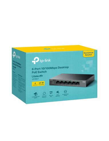 Switch, TP-LINK, LS106LP, PoE ports 4, LS106LP