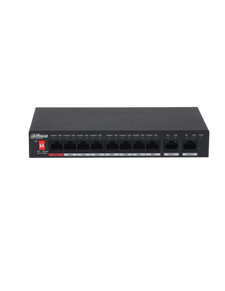 Switch, DAHUA, PFS3010-8ET-96-V2, Desktop/pedestal, PoE ports 8, 96 Watts, DH-PFS3010-8ET-96-V2