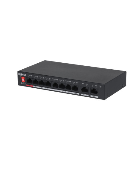 Switch, DAHUA, PFS3010-8ET-96-V2, Desktop/pedestal, PoE ports 8, 96 Watts, DH-PFS3010-8ET-96-V2
