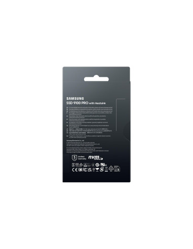 SSD, SAMSUNG, 9100 PRO, 4TB, M.2, PCIe Gen5, NVMe, TLC, Write speed 13400 MBytes/sec, Read speed 14800 MBytes/sec, 2.38mm, TBW 