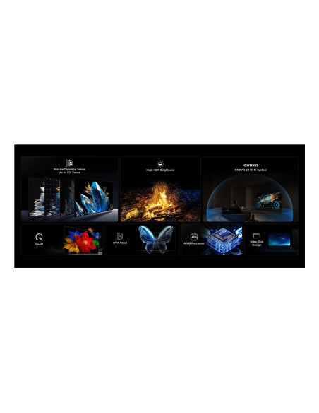 TV Set, TCL, 55 ", 4K Ultra HD, 3840 x 2160 pixels, Flat, 16:9, QD-Mini LED, 55Q6C