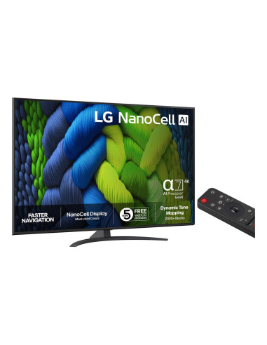 TV Set, LG, 65 ", 4K Ultra HD, 3840 x 2160 pixels, Flat, 16:9, LED, 65NANO82A6B