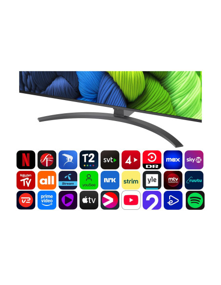 TV Set, LG, 65 ", 4K Ultra HD, 3840 x 2160 pixels, Flat, 16:9, LED, 65NANO82A6B