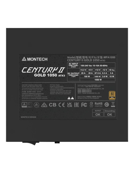 Power Supply, MONTECH, CENTURY II, ATX, 1050 W, CENTURYII1050
