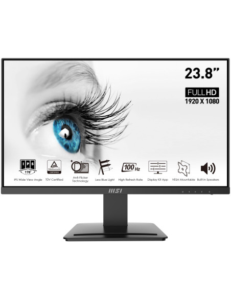 LCD Monitor, MSI, PRO MP243X, 23.8", Business, Matte, Panel IPS, 1920x1080, 16:9, 100Hz, 4 ms, Speakers, PROMP243X