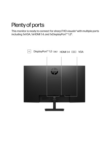 LCD Monitor, HP, 23.8 ", 1920 x 1080 pixels, Full HD, Native aspect ratio 16:9, LCD, Flat, B0BU9UT