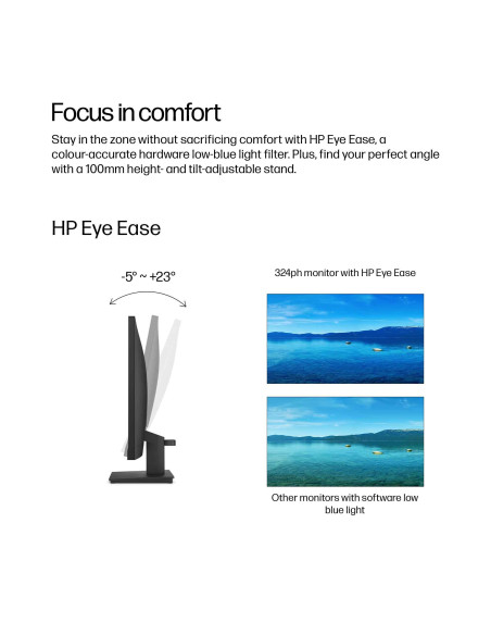 LCD Monitor, HP, 23.8 ", 1920 x 1080 pixels, Full HD, Native aspect ratio 16:9, LCD, Flat, B0BU9UT