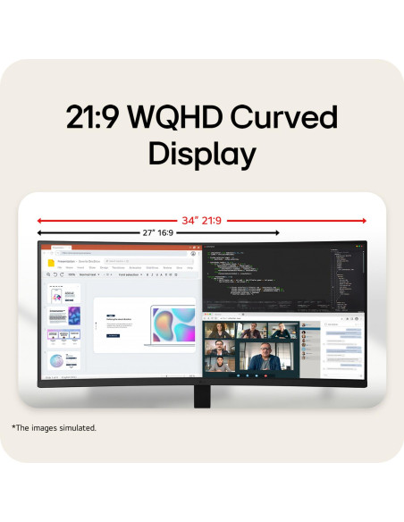 LCD Monitor, LG, 34 ", 3440 x 1440 pixels, UltraWide Quad HD, Native aspect ratio 21:9, LCD, Curved, 34U601B-B
