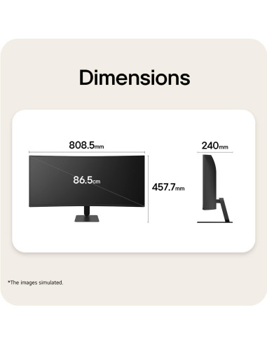 LCD Monitor, LG, 34 ", 3440 x 1440 pixels, UltraWide Quad HD, Native aspect ratio 21:9, LCD, Curved, 34U601B-B