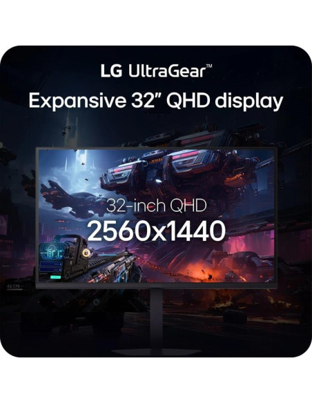 LCD Monitor, LG, 32 ", 2560 x 1440 pixels, Quad HD, Native aspect ratio 16:9, LED, Flat, 32G620B-B