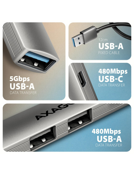 I/O HUB USB3.2 4PORT/0.12M HUE-STA AXAGON