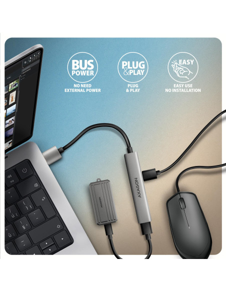 I/O HUB USB3.2 4PORT/0.12M HUE-STA AXAGON