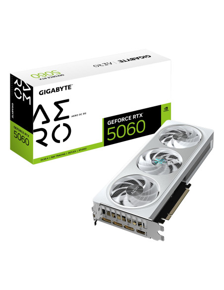 Graphics Card, GIGABYTE, NVIDIA, GeForce RTX 5060, 2595 MHz, 8 GB, GDDR7, 128 bit, PCI Express 5.0, Active, GV-N5060AEROOC-8GD