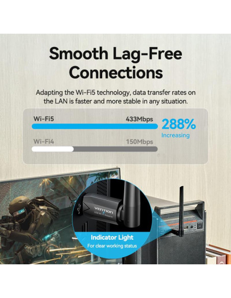 WRL ADAPTER USB 650MBPS/DUAL BAND KDTB0 VENTION