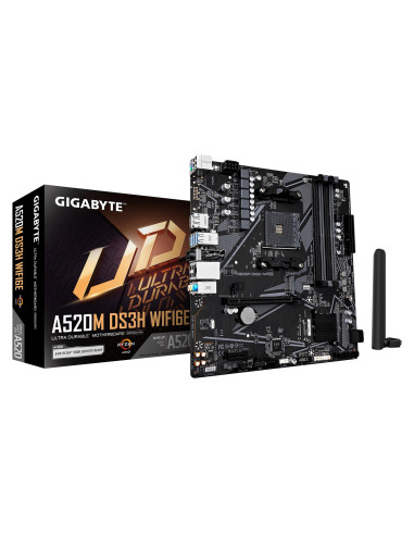 Mainboard, GIGABYTE, AMD A520, Socket AM4, micro ATX, RAM DDR4-SDRAM, 4xSlots, Wi-Fi Yes, Bluetooth Yes, 1xNumber of M.2 (M) sl