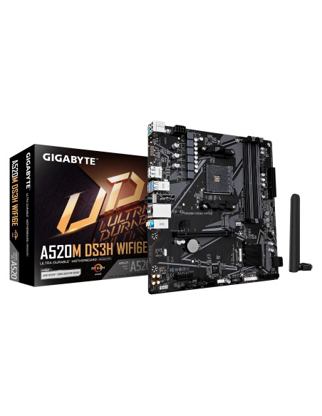 Mainboard, GIGABYTE, AMD A520, Socket AM4, micro ATX, RAM DDR4-SDRAM, 4xSlots, Wi-Fi Yes, Bluetooth Yes, 1xNumber of M.2 (M) sl