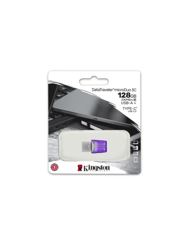 MEMORY DRIVE FLASH USB3.2/128GB DTDUO3CG3/128GB KINGSTON