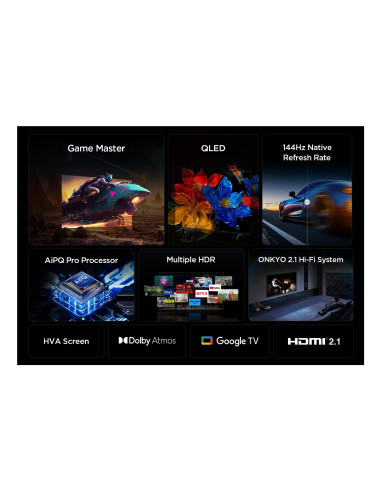 TV Set, TCL, 55 ", 4K Ultra HD, 3840 x 2160 pixels, Flat, 16:9, QLED, 55P8K