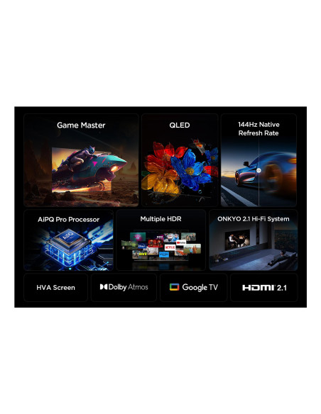 TV Set, TCL, 55 ", 4K Ultra HD, 3840 x 2160 pixels, Flat, 16:9, QLED, 55P8K