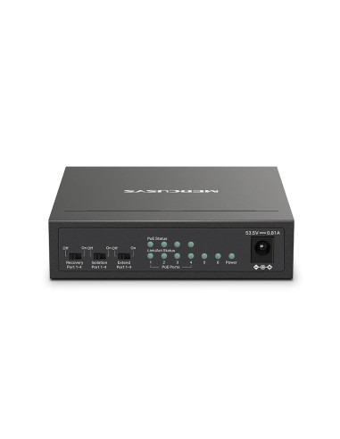 Switch, MERCUSYS, Desktop/pedestal, 6x10Base-T / 100Base-TX, PoE+ ports 4, MS106LP