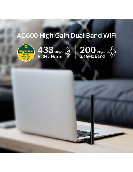WRL ADAPTER 600MBPS USB/ARCHER T2U PLUS TP-LINK