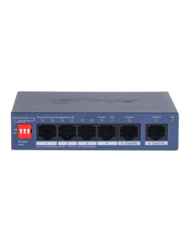 Switch, DAHUA, CS4006-4ET2GT-36, Switch type Managed, Switch layer L2, Form factor Desktop/Wall-Mounting, 6xRJ-45 ports, RJ-45 