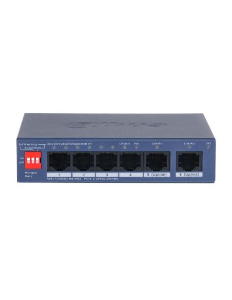 Switch, DAHUA, CS4006-4ET2GT-36, Switch type Managed, Switch layer L2, Form factor Desktop/Wall-Mounting, 6xRJ-45 ports, RJ-45 
