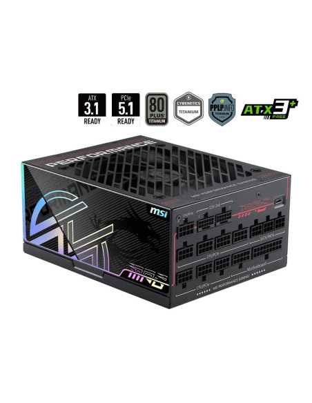 Power Supply, MSI, MPG Ai1300TS PCIE5, ATX, PC, 100 - 240 V, 1300 W, MPGAI1300TSPCIE5
