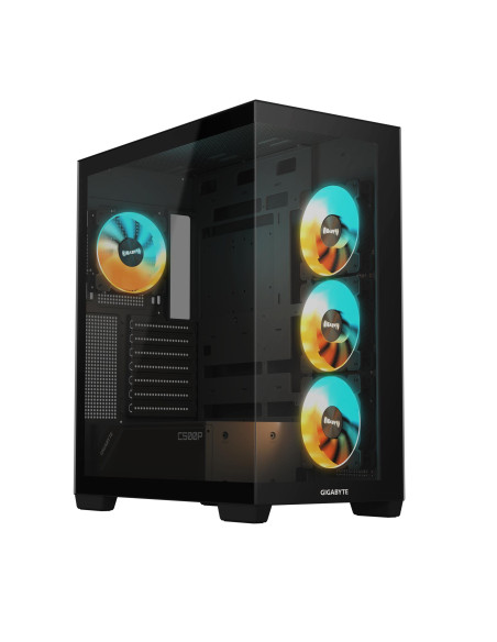 Case, GIGABYTE, GB-C500P ST, MidiTower, Case product features Transparent panel, ATX, MicroATX, MiniITX, Colour Black, GB-C500P
