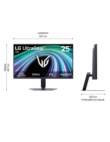 LCD Monitor, LG, 24.4 ", 1920 x 1080 pixels, Full HD, Native aspect ratio 16:9, LCD, Flat, 25G523B-B