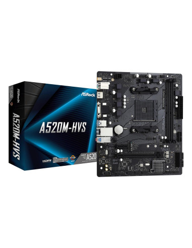 Mainboard, ASROCK, AMD A520, SAM4, Micro-ATX, Memory DDR4, Memory slots 2, 1xPCI-Express 3.0 1x, 1xPCI-Express 3.0 16x, 1xM.2, 
