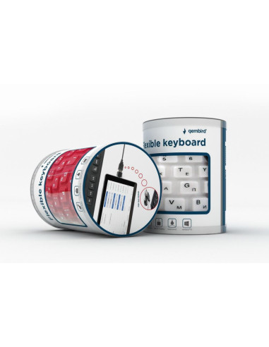 KEYBOARD FLEXIBLE USB ENG/BLACK KB-109F-B GEMBIRD