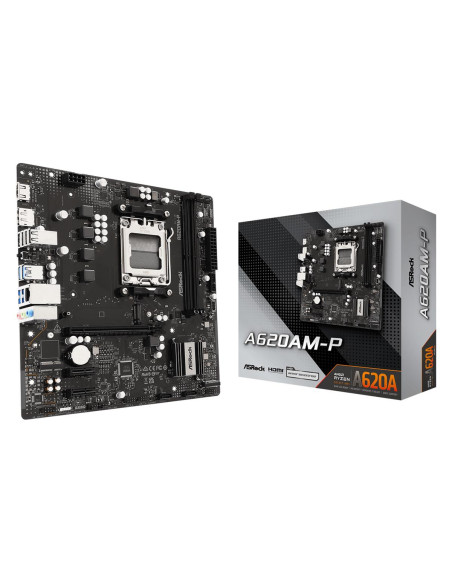 Mainboard, ASROCK, AMD A620A, Socket AM5, micro ATX, RAM DDR5-SDRAM, 2xSlots, 1xNumber of M.2 (M) slots, A620AM-P