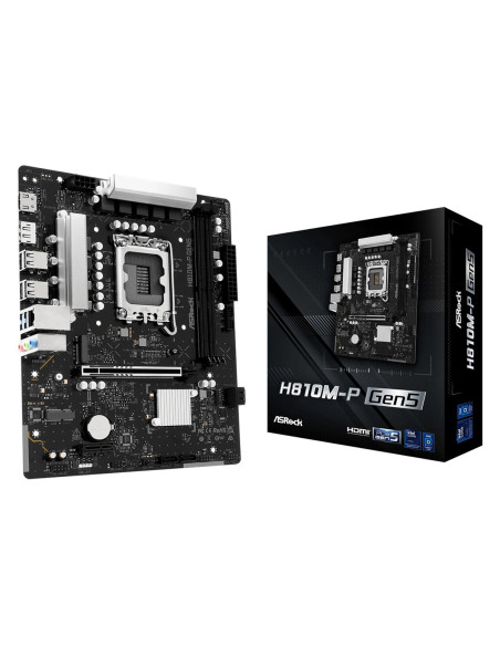 Mainboard, ASROCK, Intel H810, LGA 1851 (Socket V1), micro ATX, RAM DDR5-SDRAM, 2xSlots, 1xNumber of M.2 (M) slots, H810M-PGEN5