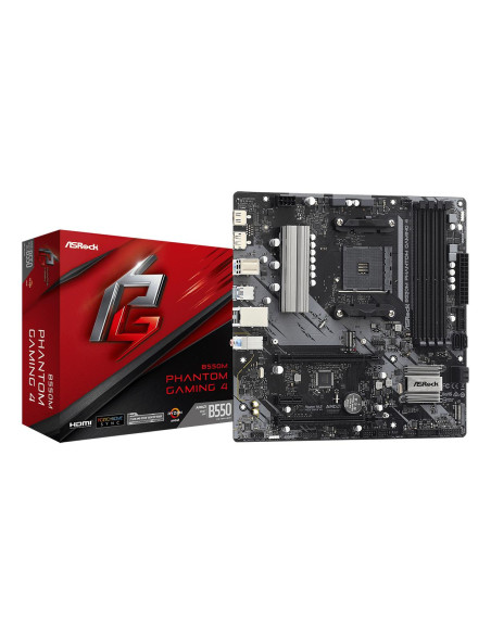 Mainboard, ASROCK, AMD B550, SAM4, MicroATX, 1xPCI-Express 3.0 1x, 1xPCI-Express 3.0 4x, 2xM.2, 1xPCI-Express 4.0 16x, Memory D