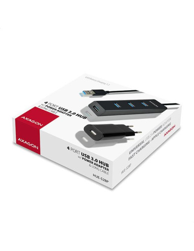 I/O HUB USB3.0 4PORT CHARGING/W/AC 1.2M HUE-S2BP AXAGON