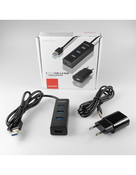 I/O HUB USB3.0 4PORT CHARGING/W/AC 1.2M HUE-S2BP AXAGON