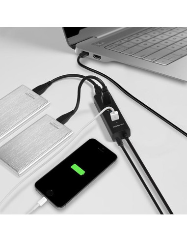 I/O HUB USB3.0 4PORT CHARGING/W/AC 1.2M HUE-S2BP AXAGON
