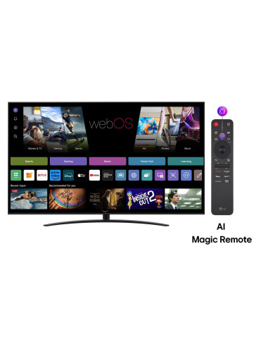 TV Set, LG, 75", 4K/Smart, 3840x2160, Wireless LAN, Bluetooth, webOS, Black, 75NANO81A3A