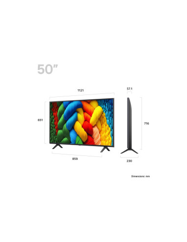 TV Set, LG, 50 ", 4K Ultra HD, 3840 x 2160 pixels, Flat, 16:9, NanoCell, 50NANO80A6B