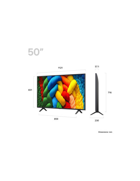 TV Set, LG, 50 ", 4K Ultra HD, 3840 x 2160 pixels, Flat, 16:9, NanoCell, 50NANO80A6B