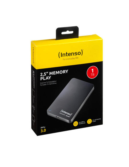 External HDD, INTENSO, 6021460, 1TB, USB 3.0, Colour Black, 6021460