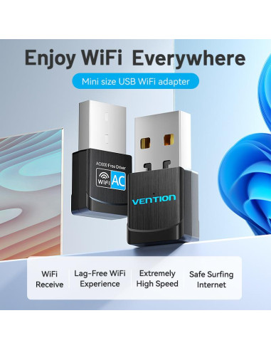 WRL ADAPTER USB 2.4G/5G WI-FI/KDSB0 VENTION